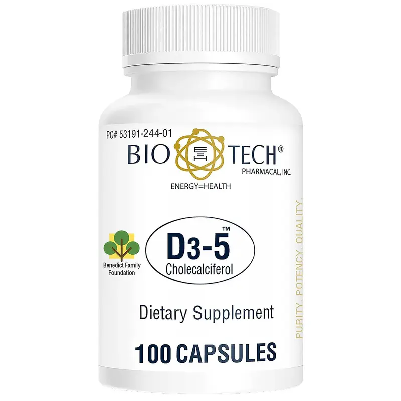 Bio Tech Vitamin Supplement Vitamin D3 5,000 IU Strength Capsule 100 per Bottle (722247_BT) 1/BT