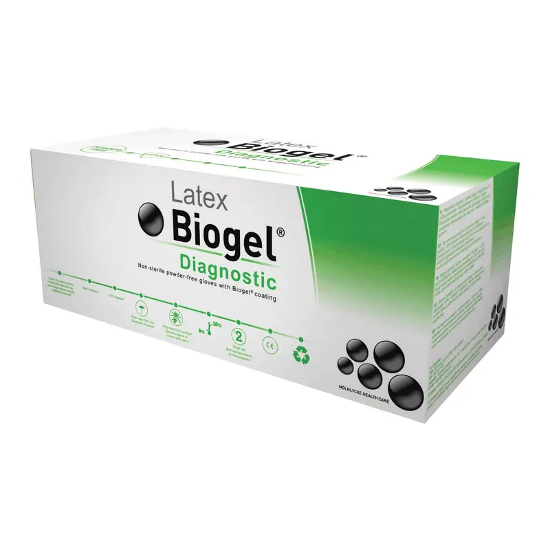 Biogel Diagnostic Exam Glove Size 6.5 NonSterile Latex Extended Cuff Length Micro-Textured Straw Not Rated (192302_BX) 25/BX