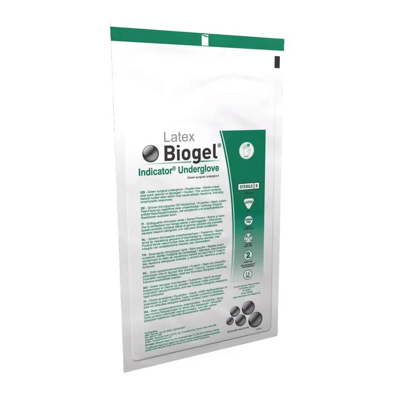 Biogel Indicator Underglove Surgical Underglove Size 8 Sterile Latex Standard Cuff Length Smooth Green Not Chemo Approved (359959_BX) 50/BX