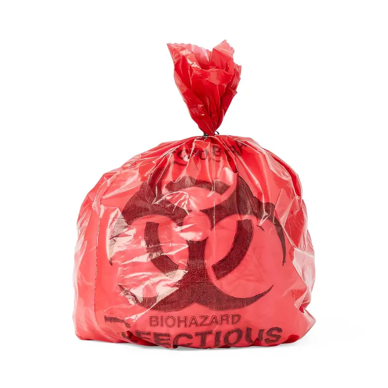 Biohazard Liner, Red, 17 x 17, 1.5 Mil, Flat, 500/CS (NON151717) Case of 500