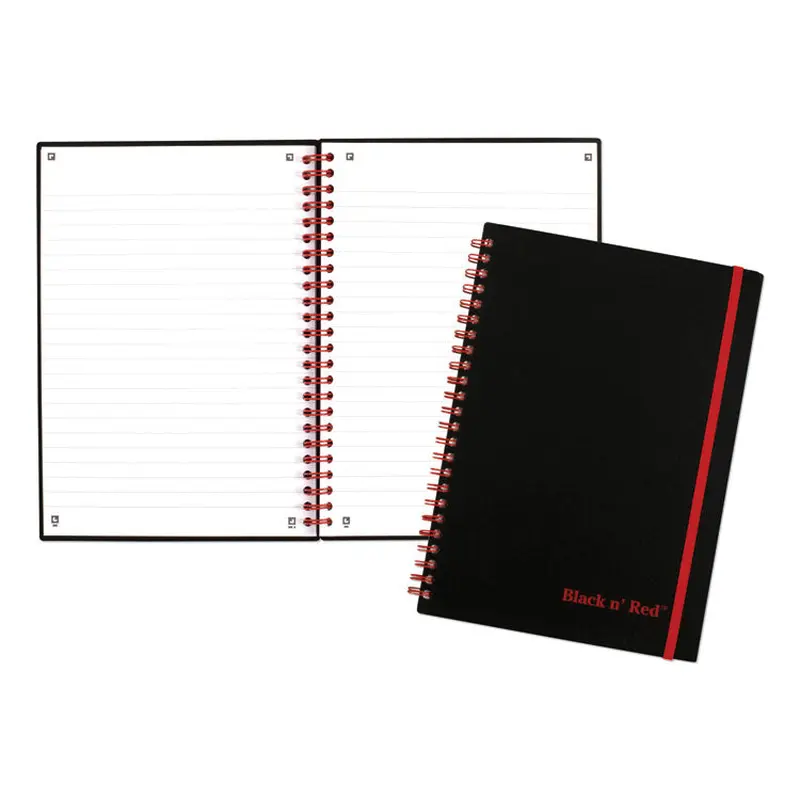 Black n' Red Flexible Cover Twinwire Notebooks, SCRIBZEE Compatible, 1-Subject, Wide/Legal Rule, Black Cover, (70) 8.25 x 5.63 Sheets (JDKC67009) Each