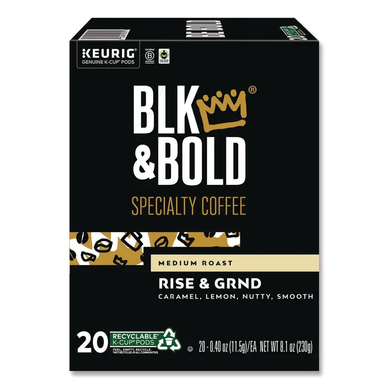 BLK & Bold Rise and GRND K-Cups, 0.41 oz K-Cup, 20/Box (GMT0055) Box of 20
