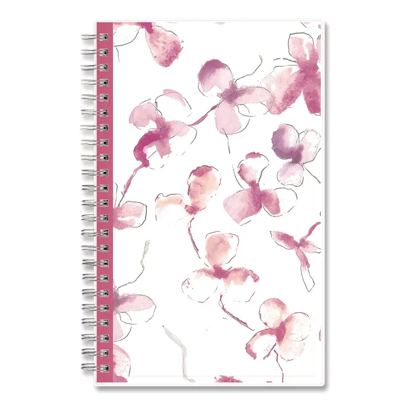 Blue Sky BCA Orchid Weekly/Monthly Planner, Orchids Artwork, 8 x 5, White/Pink Cover, 12-Month (Jan to Dec): 2025 (BLS14208425) Each