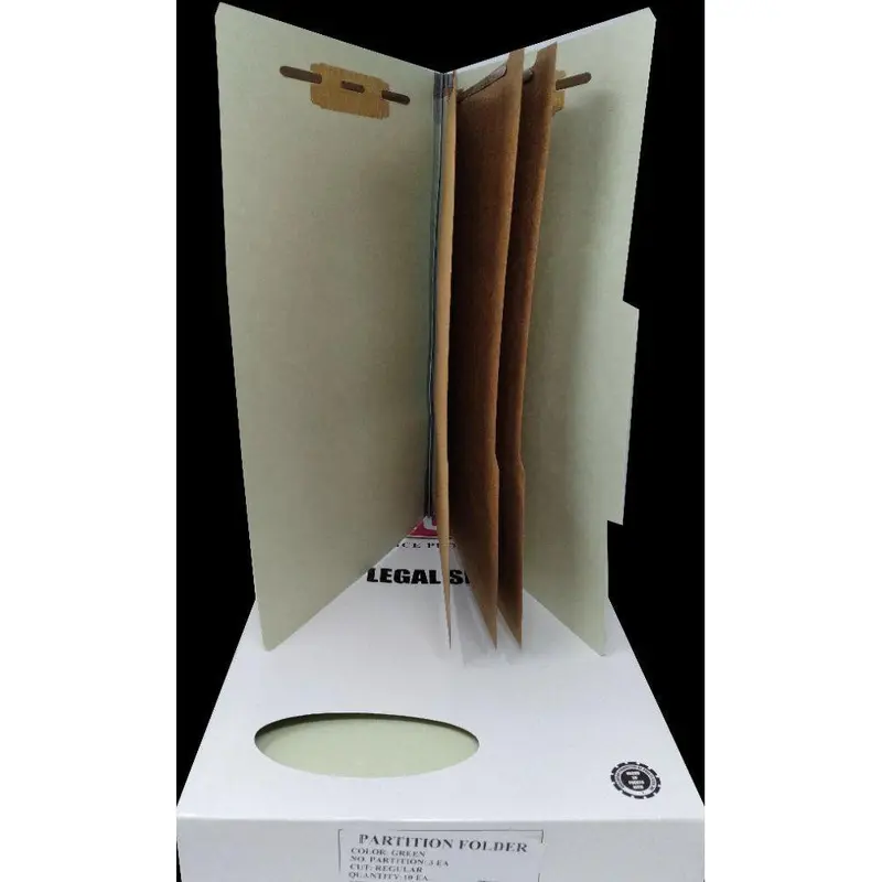 3 PARTITION FOLDER GREEN LEGAL BOX/10