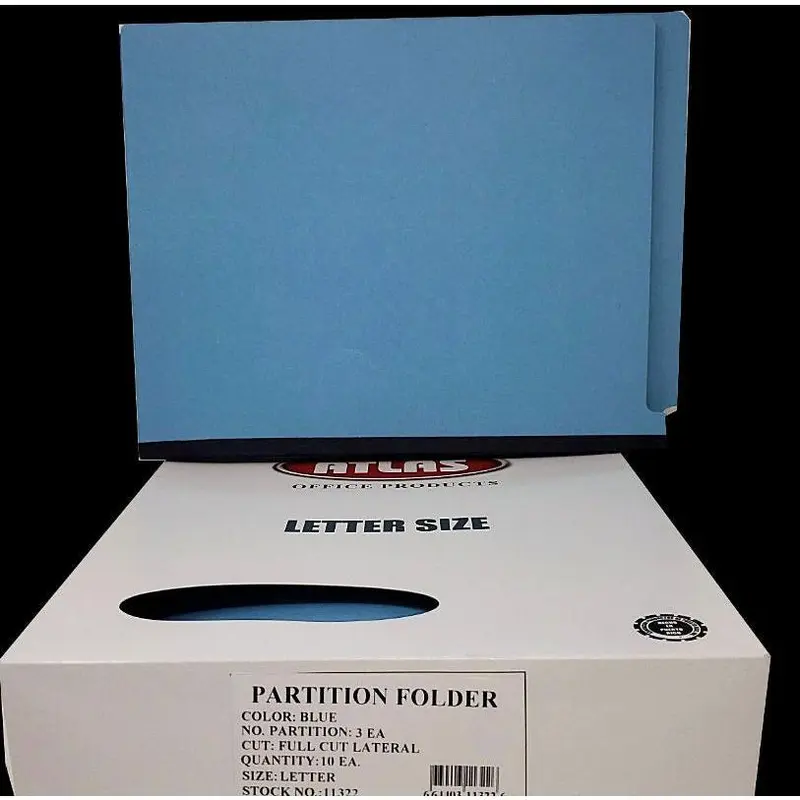 3 PARTITION FOLDER LATERAL BLUE LETTER BOX/10