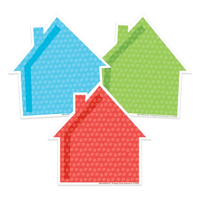 A TEACHABLE TOWN ASSORTED HOUSE CUT-OUTS