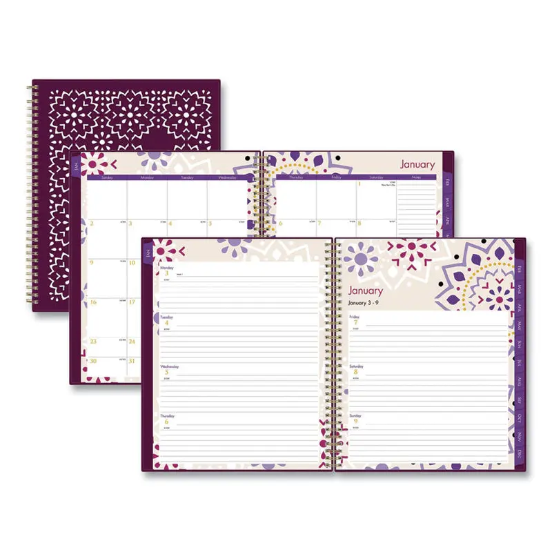 Blue Sky Gili Weekly/Monthly Planner, Jewel Tone Artwork, 11 x 8.5, Plum Cover, 12-Month (Jan to Dec): 2026 (BLS117889) Each