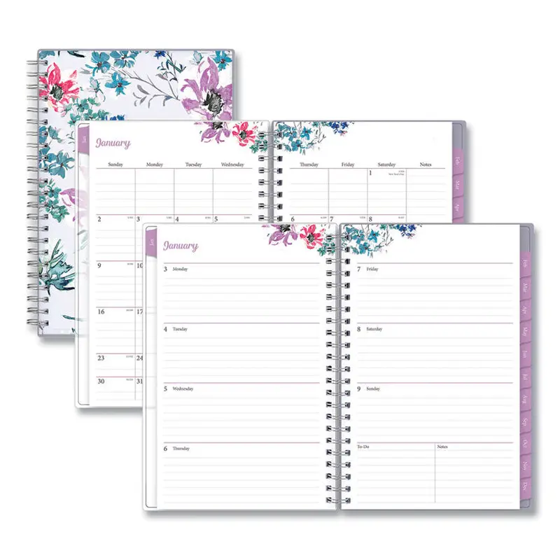 Blue Sky Laila Create-Your-Own Cover Weekly/Monthly Planner, Wildflower Artwork, 8 x 5, Purple/Blue/Pink, 12-Month (Jan to Dec): 2026 (BLS137276) Each