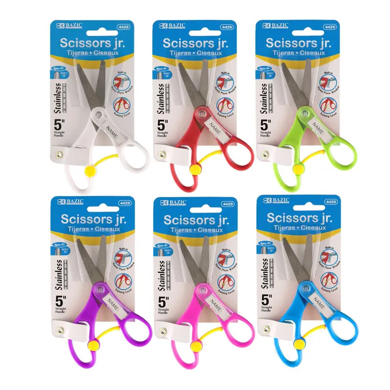 BLUNT TIP SCHOOL SCISSORS W/NAME TAG 5"