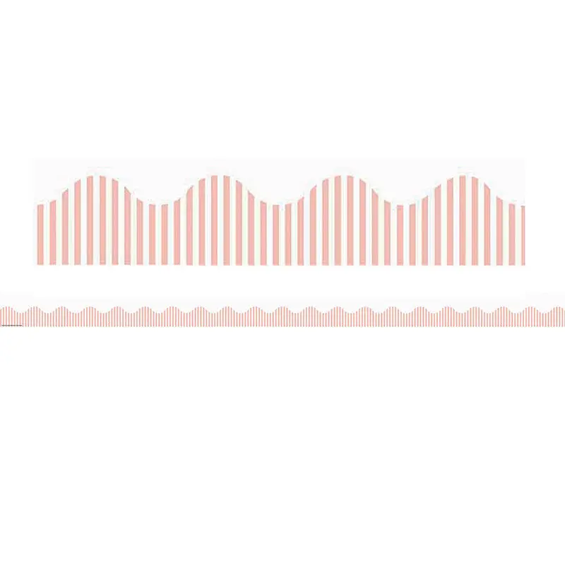 BORDER SCALLOPED SIMPLY SASSY PINK STRIPES