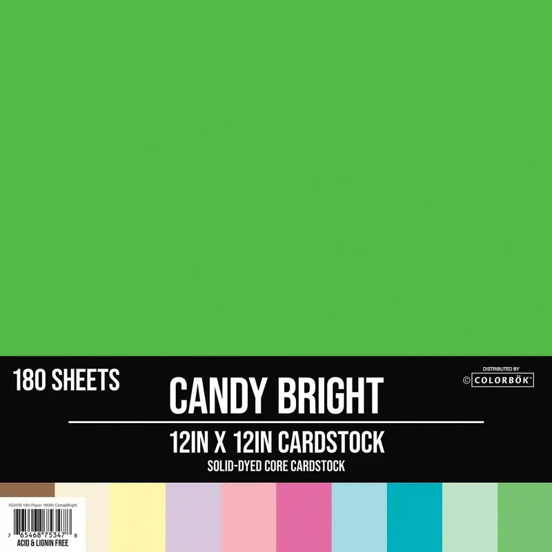 CANDY BRIGHT CARDSTOCK PAPER PAD 12X12