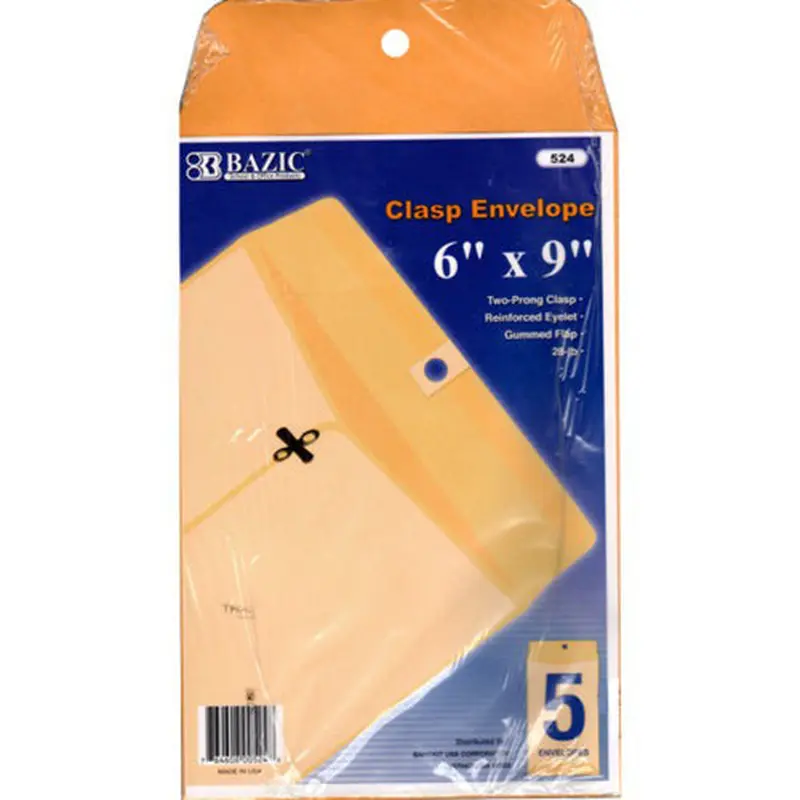 CLASP ENVELOPES 6 X 9" PQ.5