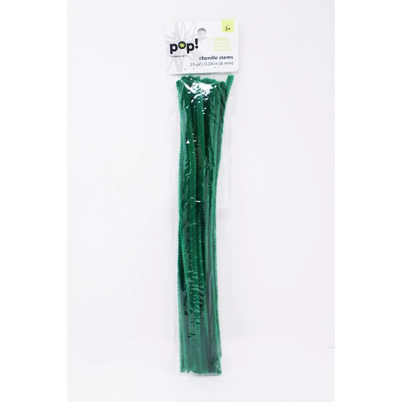 CHENILLE STEMS EMERLD 6MM 25PC