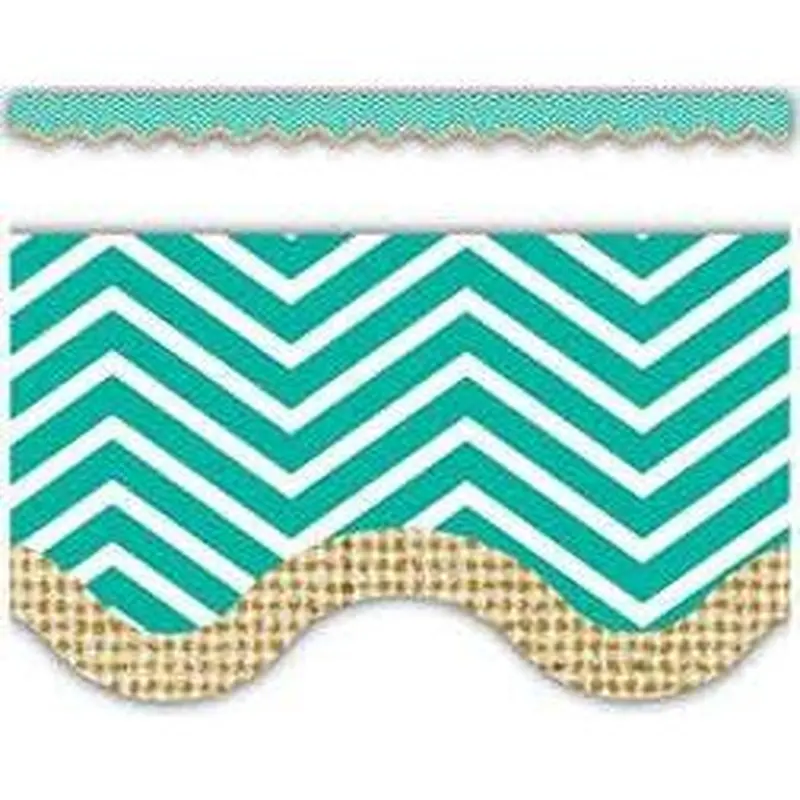 CHEVRON BURLAP SCALLOPED BORDER