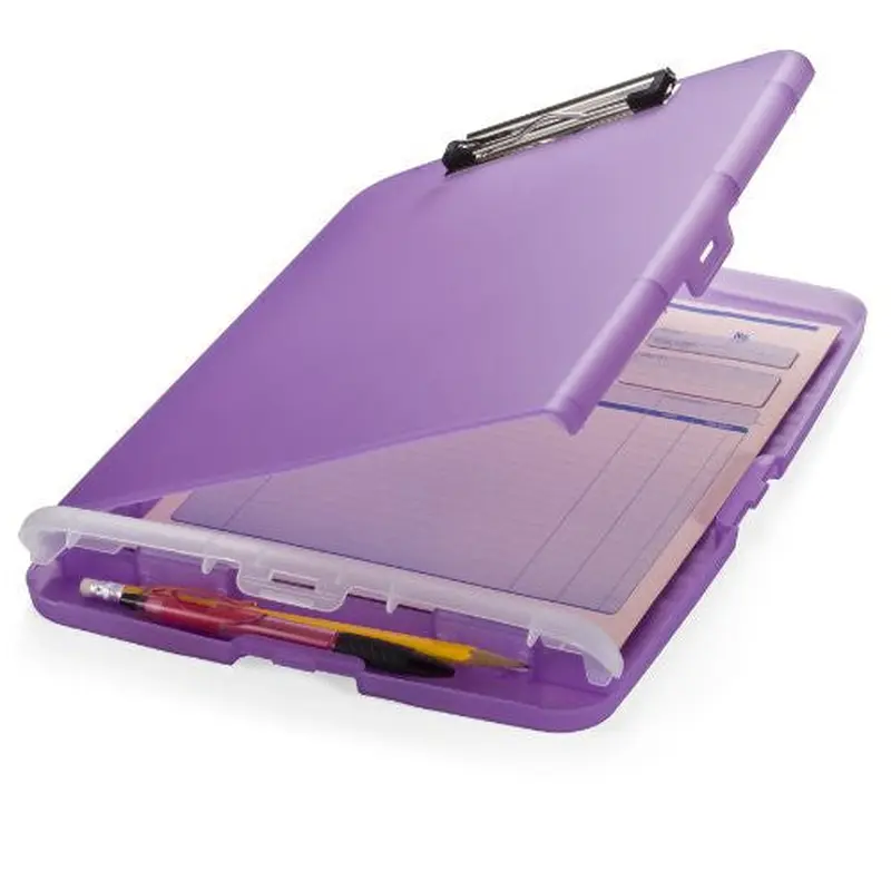 CLIPBOARD SLIM STORAGE BOX PURPLE LETTER