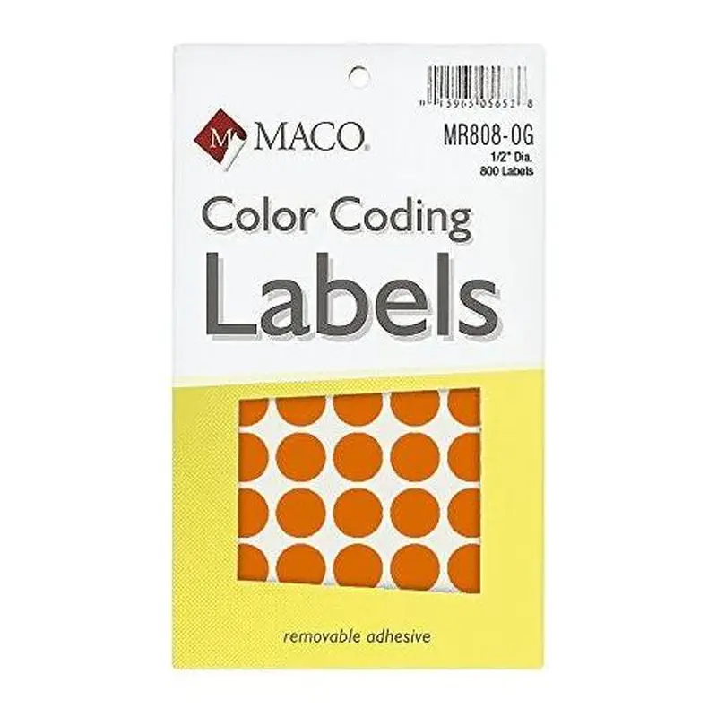 CODING LABEL 1/2" ORANGE GLOW 800 PC