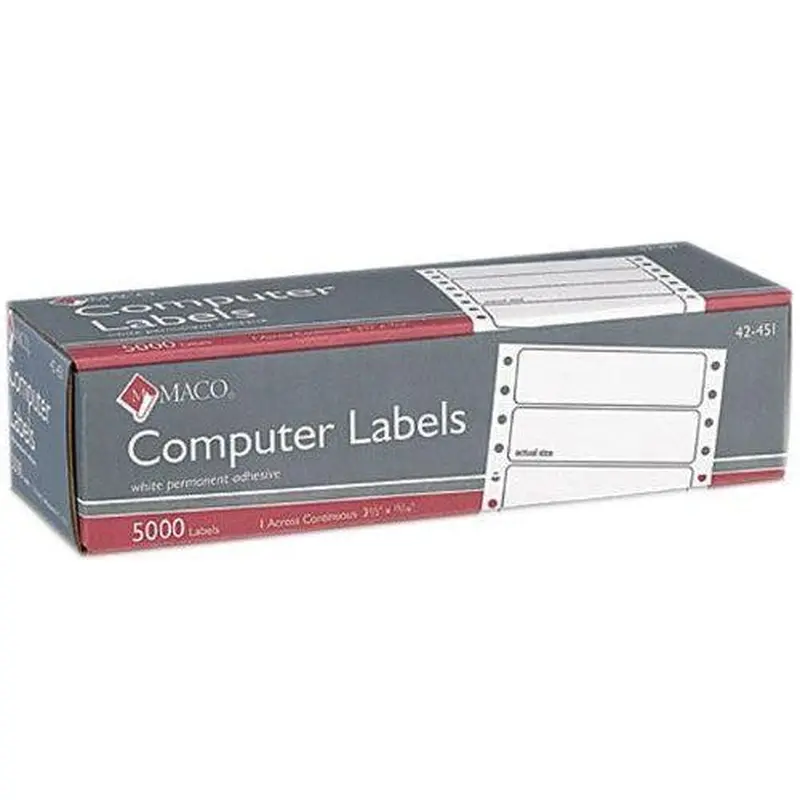 COMPUTER LABELS 3-1/2" X 15/16" WHITE 5000 PC