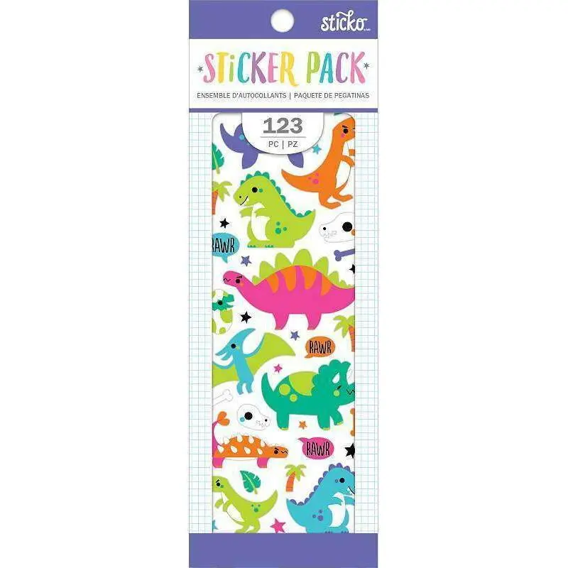 DINOSAUR STICKERS PACK 123 PCS