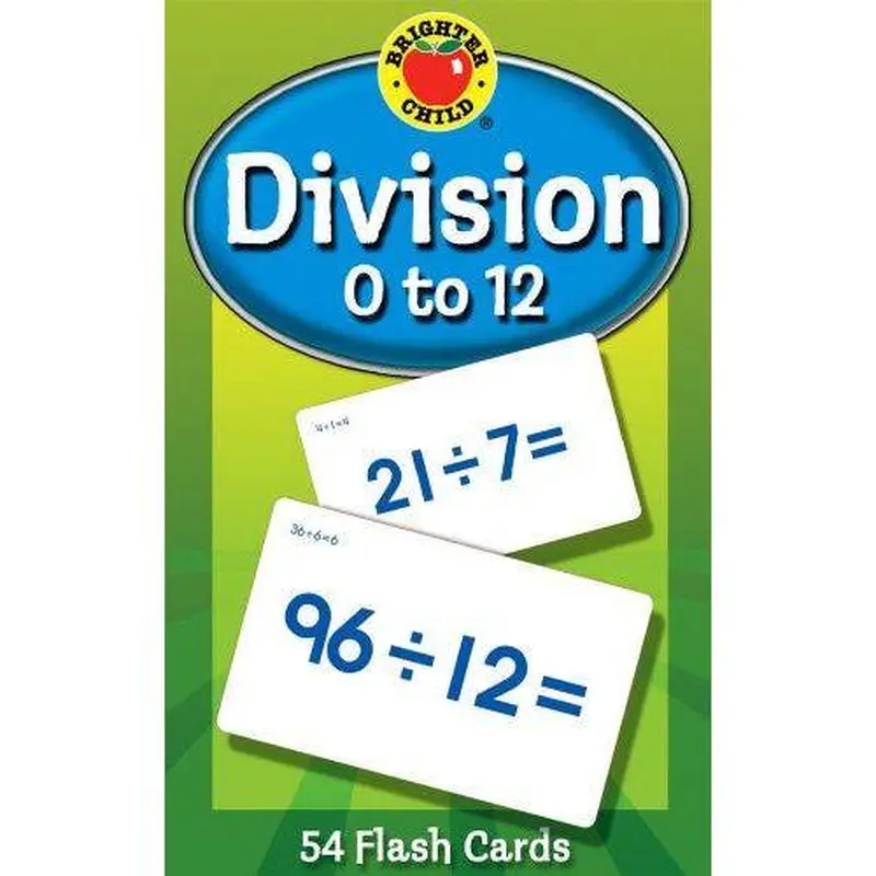 DIVISION 0 TO 12 FLASH CARDS 54 PC
