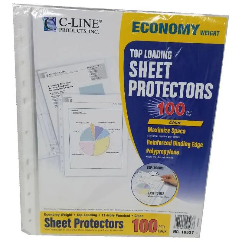 ECONOMY WEIGHT POLY SHEET PROTECTORS CLEAR PQ.100
