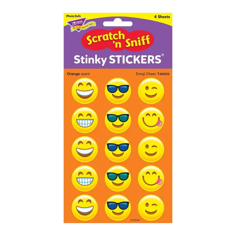 EMOJI CHEER LARGE ROUND STICKERS