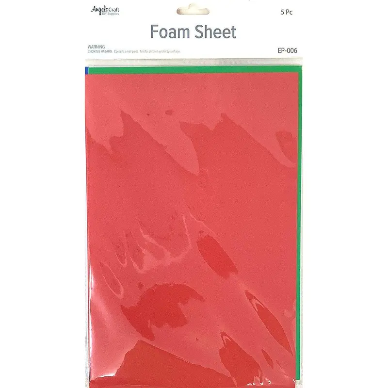 EVA Foam Sheet Primary Colors Asst 5pcs 8.5''x11''