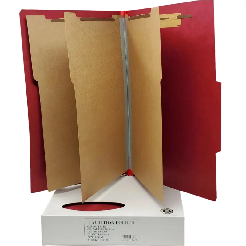 FILE FOLDER 3 PARTITION EX.RED LEGAL BOX/10