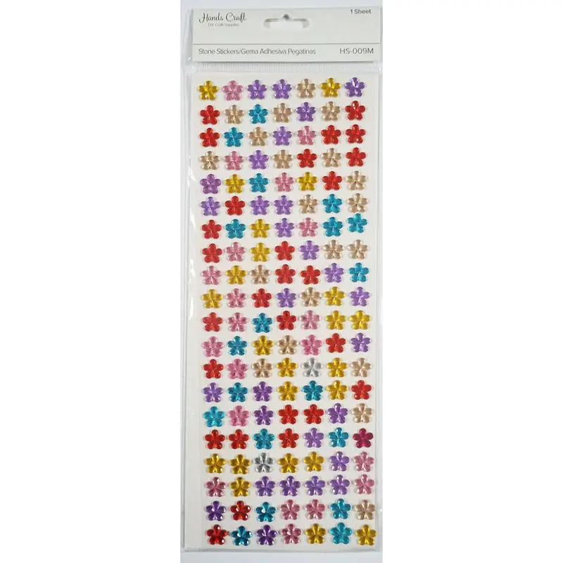 FLOWER STONE STICKER ASSOTED COLORS 140 PC