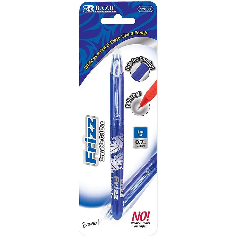 FRIZZ ERASABLE GEL PENS MEDIUM BLUE