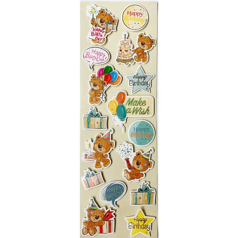 HAPPY BIRTHDAY 3D STICKER 16 PC
