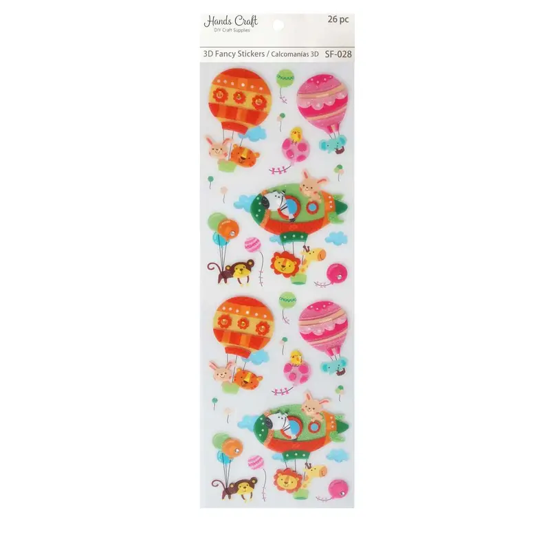 HOT AIR BALLOON ANIMAL 3D STICKER 26 PC