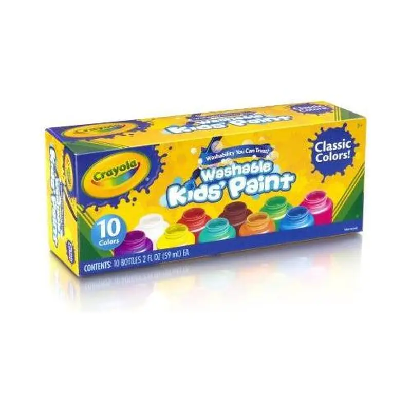 KIDS PAINTS 10 COLORS WASHABLE TEMPERA
