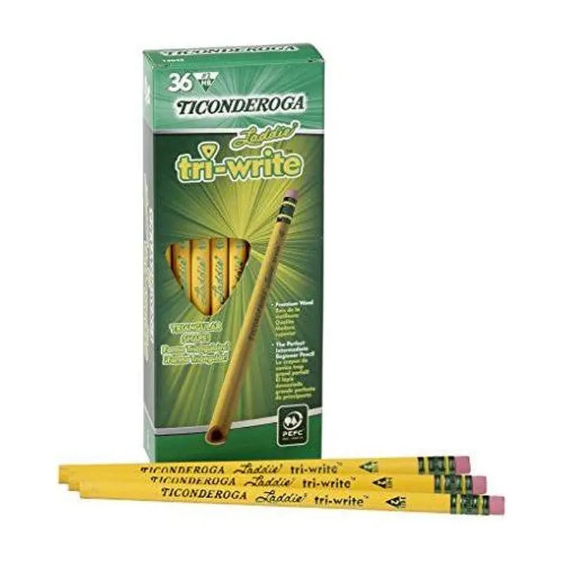 LAPIZ TRI-WRITE SEMI- GRUESO #2 C/GOMA PQT.36