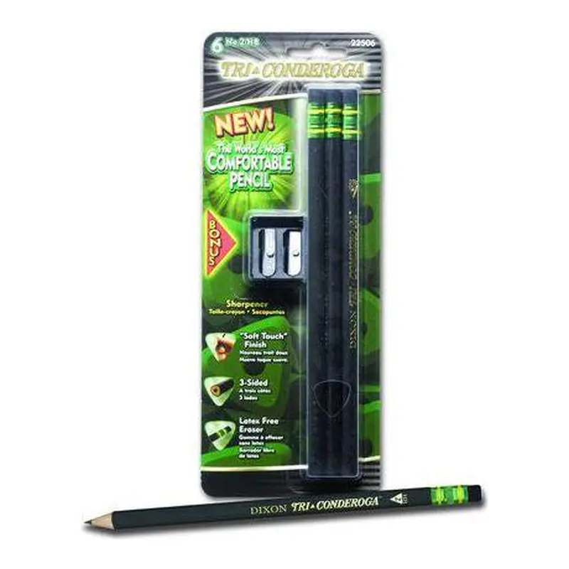 LAPIZ TRIANGULAR #2 BLACK SEMI-GRUESO PQT.6