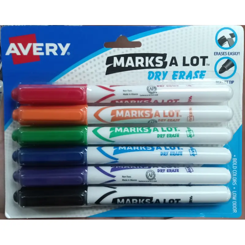 MARK A LOT 6 COLOR DRY ERASE MARKER