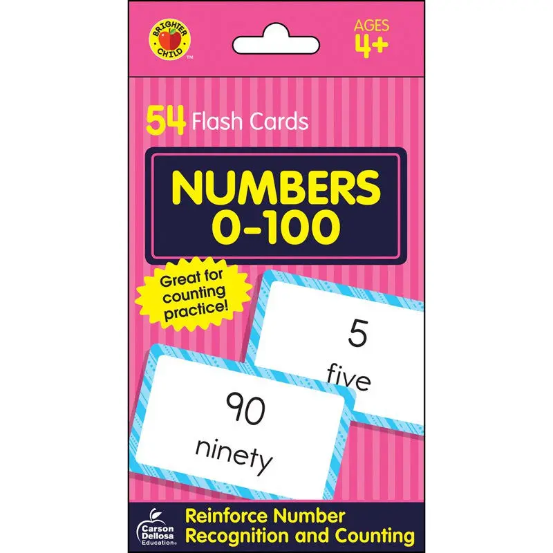 NUMBERS 0-100 FLASH CARDS PK1