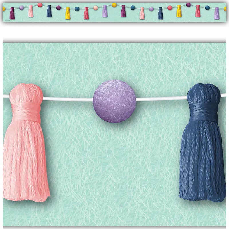OH HAPPY DAY POM-POMS AND TASSELS STRAIGHT BORDER