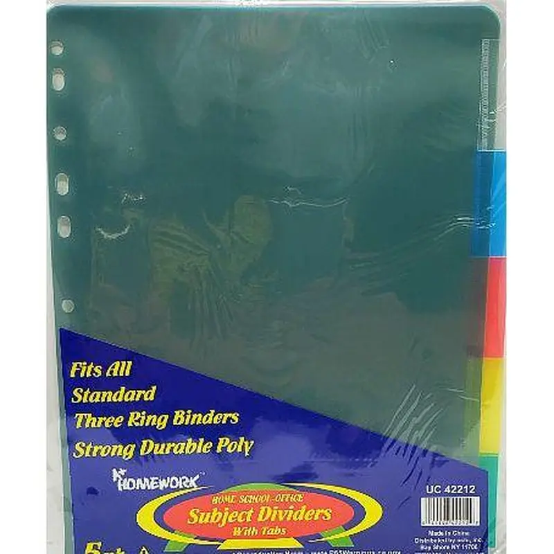 PLASTIC INDEX DIVIDER 3 TABS ASSORTED COLORS