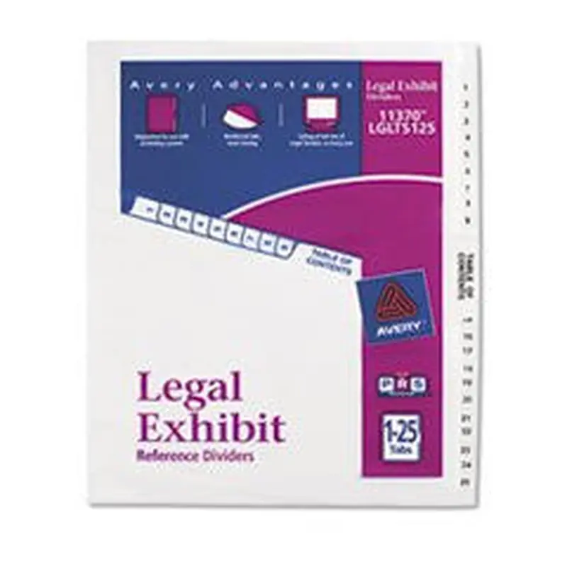 PREMIUM COLLATED LEGAL DIVIDER LETTER SIZE 1-25