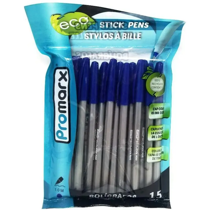 RECYCLED PEN MEDIUM BALL POINT BLUE PQ.15