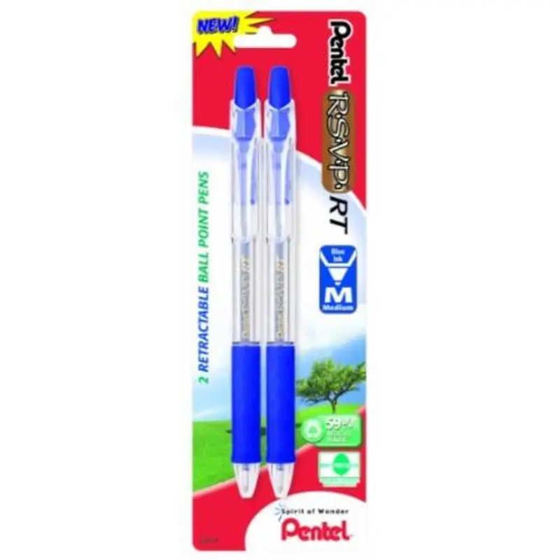 RSVP PEN BLUE MEDIUM RETRACTABLE PQ.2