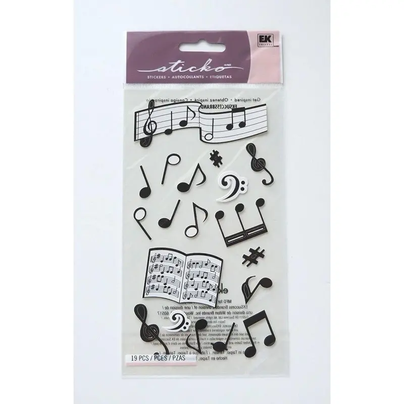 STICKER SILHOUTTE MUSICAL NOTES 19PCS
