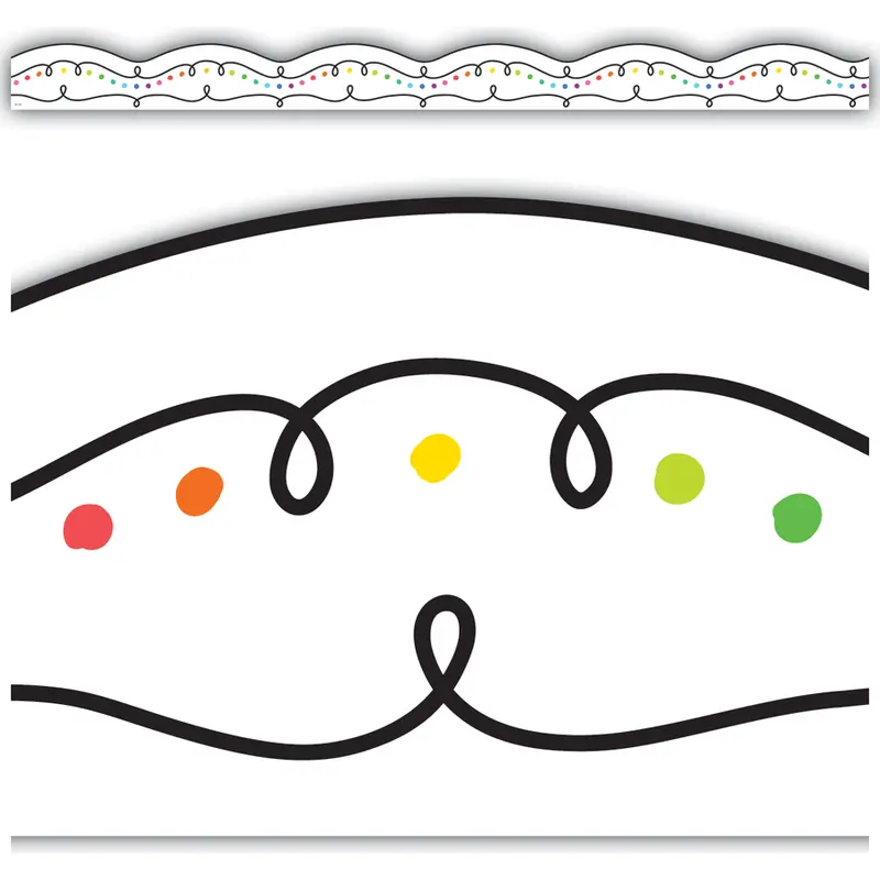 SQUIGGLES AND COLORFUL DOTS DIE CUT BORDER