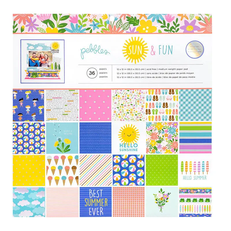SUN AND FUN HOLOGRAFIC FOIL PAPER PAD 12X12