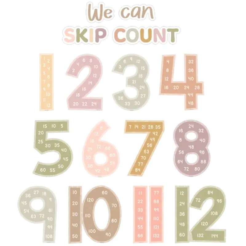 TERRAZZO TONES SKIP COUNTING/MULTIPLES JUMBO NUMBERS 1-12