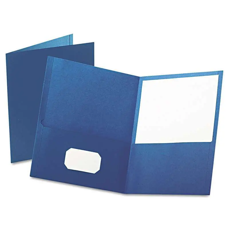 TWIN-POCKET PORTFOLIO PAPER BLUE BOX/25