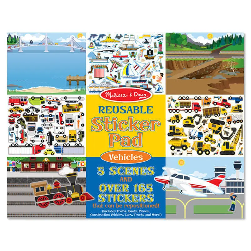 VEHICLES REUSABLE STICKER PAD