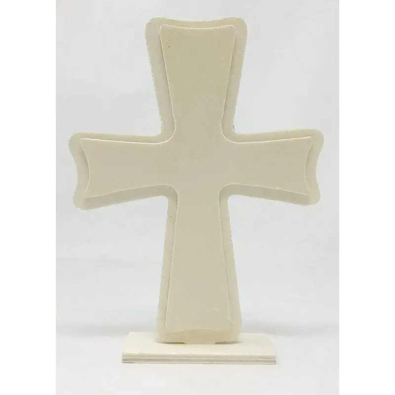 WOODEN CROSS-WAVE EDGE 6.5" HEIGHT