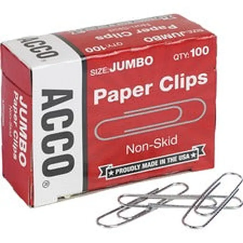 Acco Economy Jumbo Non-Skid Paper Clips