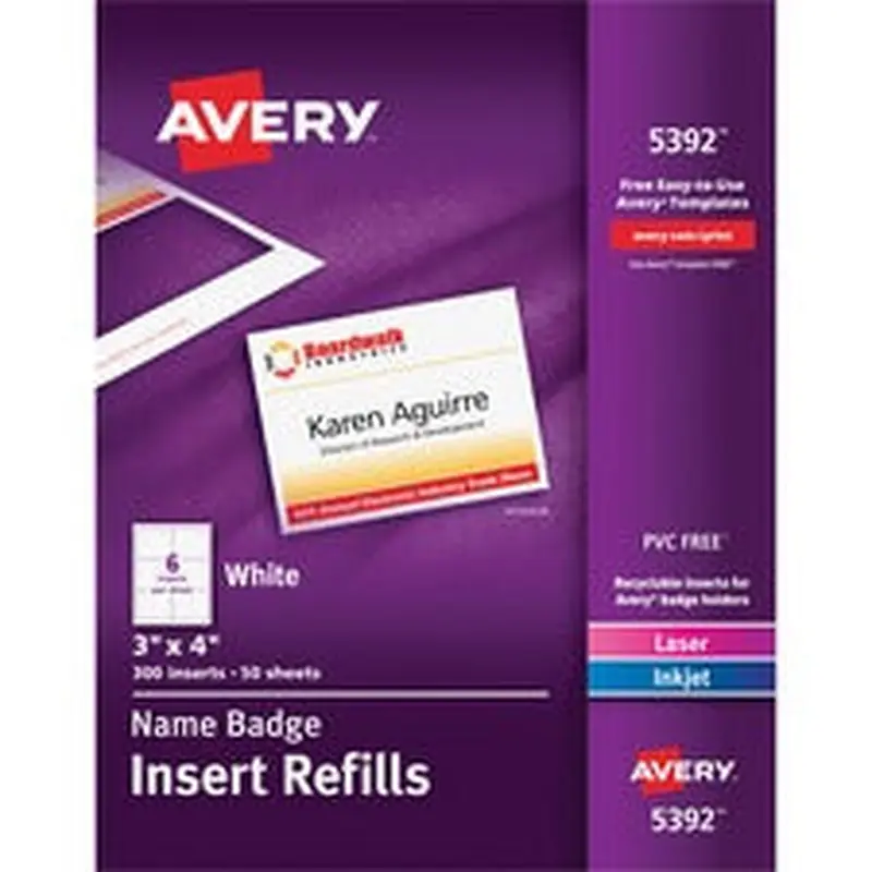 Avery® Name Badge Insert Refills